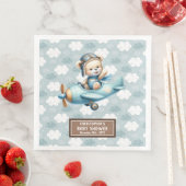 Brown Teddy Bear Pilot Baby shower servetten voor  (Insitu)