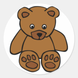 Brown Teddy Bear Ronde Sticker