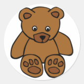 Brown Teddy Bear Ronde Sticker (Voorkant)