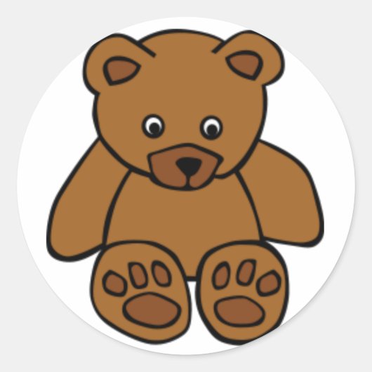 Brown Teddy Bear Ronde Sticker (Voorkant)