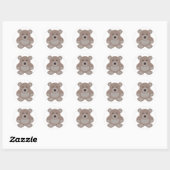 Brown Teddy Bear Ronde Sticker (Vel)