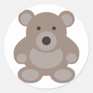 Brown Teddy Bear Ronde Sticker