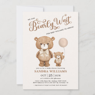 Brown Teddy Bear we kunnen Baby shower afwachten Kaart