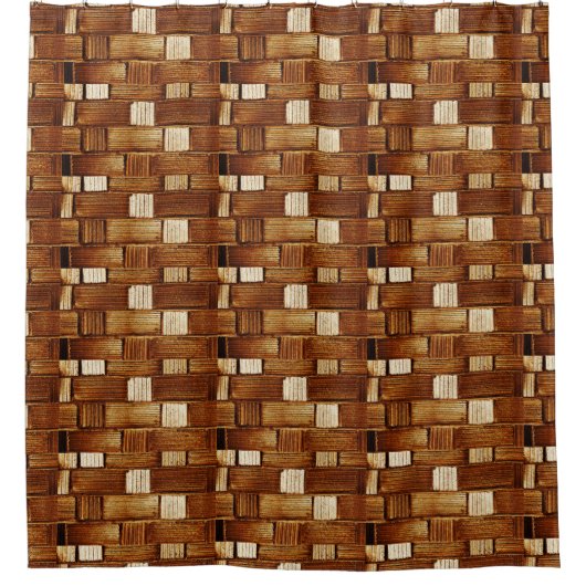 Brown Tegel Shower Curtain Douchegordijn (Voorkant)