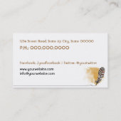 Brown/terracotta Aztec Feather Visitekaartje (Achterkant)