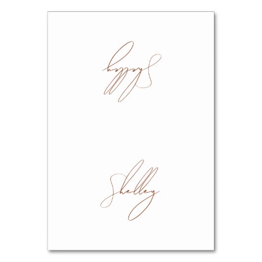 Brown Terracotta Naam van de gast Tafel Kaart Plaa (Voorkant)