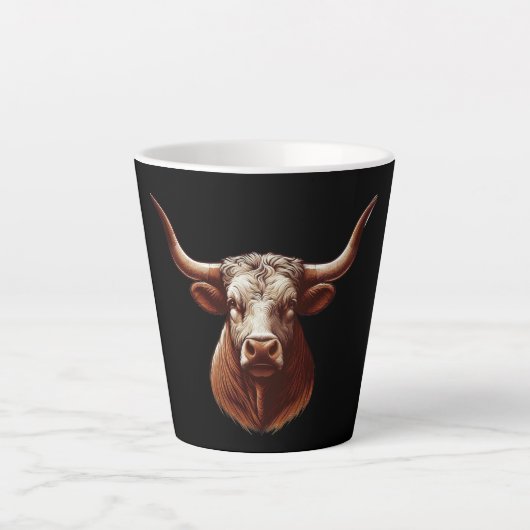Brown Texas longhorn Latte Mok (Voorkant)