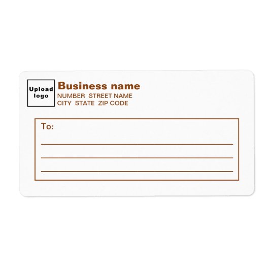 Brown Text Business Shipping Label (Voorkant)