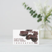 Brown Text Coffee Beans Drink Punch Card Klantenkaartje (Staand voorkant)