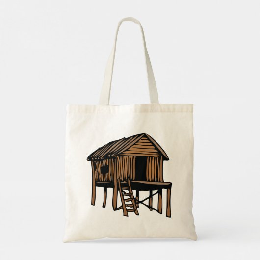 Brown Thatched House Canvas tas (Achterkant)