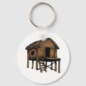 Brown Thatched House Sleutelhanger (Achterkant)