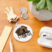 Brown Thatched House Sleutelhanger