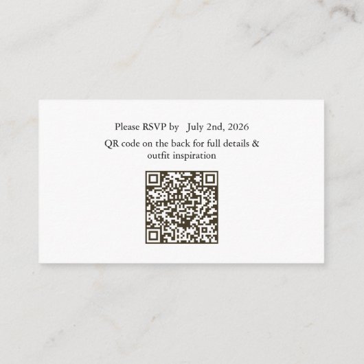 Brown The Attire QR Code enclosure Card  Informatiekaartje (Achterkant)