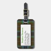 Brown Thomson Tartan Plaid Bagagelabel (Voorkant verticaal)