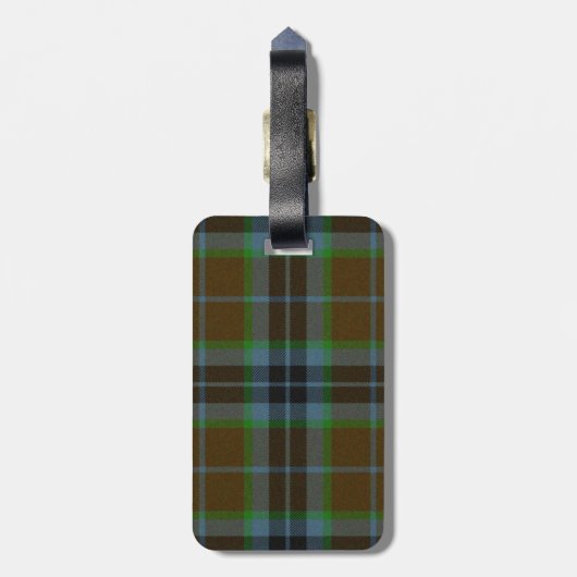 Brown Thomson Tartan Plaid Bagagelabel (Achterkant verticaal)