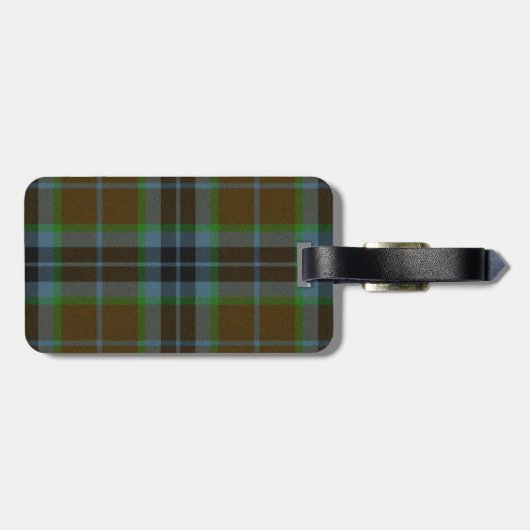 Brown Thomson Tartan Plaid Bagagelabel (Achterkant horizontaal)