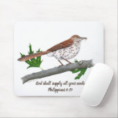 Brown Thrasher Inspirerend Mousepad Muismat (Met muis)
