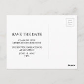 Brown Three Photo Afstuderen Save Date Briefkaart (Achterkant)