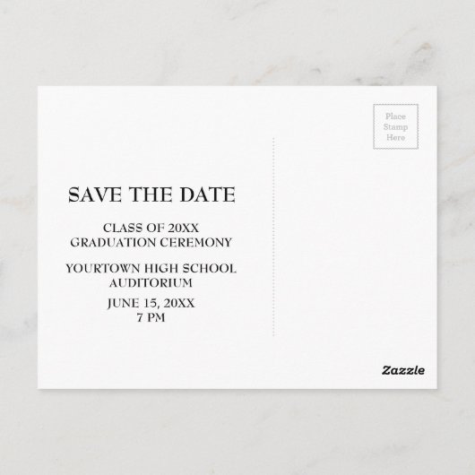 Brown Three Photo Afstuderen Save Date Briefkaart (Achterkant)