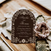 Brown Timeless Wedding  Invitation Kaart
