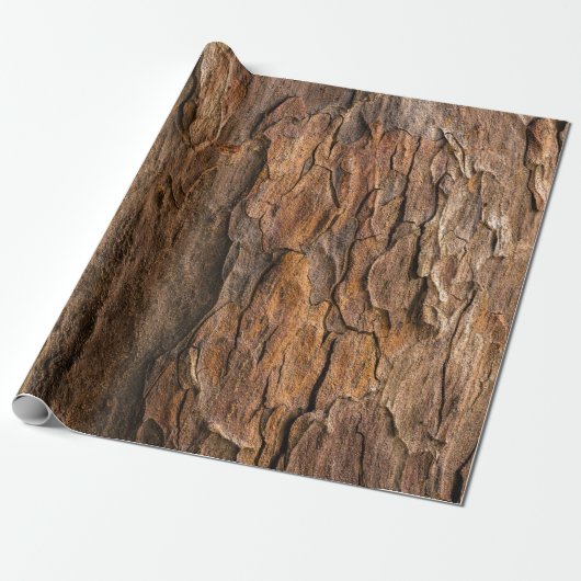 Brown tree bark in closeup photography cadeaupapier (Uitgerold)