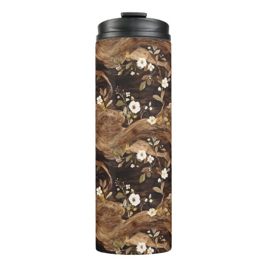 Brown Tree Floral Thermosbeker (Voorkant)