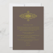 Brown Trendy Lace Flourish Initials Wedding Photo Save The Date (Achterkant)
