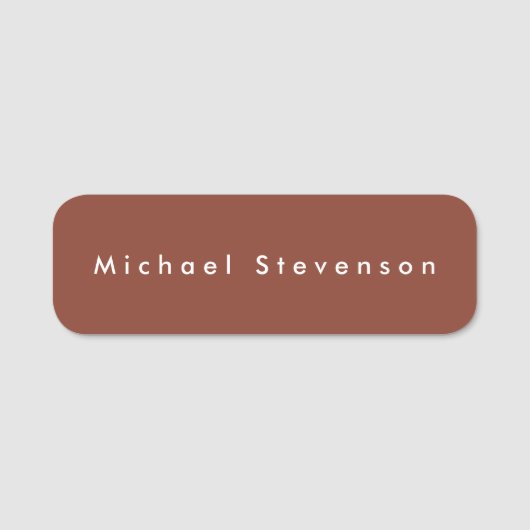 Brown Trendy Modern Professional Naamplaatje (Voorkant)