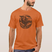 Brown Tribal Killer Whale Circle Logo Orca Sinaasa T-shirt (Voorkant)