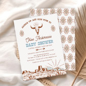  Brown Tribal Western Rodeo Baby shower Kaart