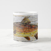Brown Trout Collage 20oz Coffee Mok door C.E. Wit (Voorkant)