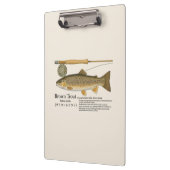 Brown Trout Fly Fishing Illustration Clipboard Klembord (Links)