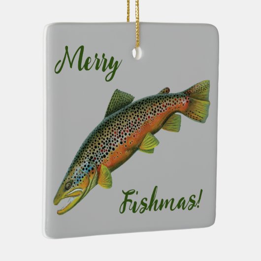 Brown Trout Merry Fishmas Ornament (Rechts)