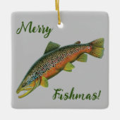 Brown Trout Merry Fishmas Ornament (Voorkant)