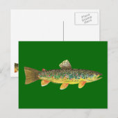 Brown Trout Vist Briefkaart (Voorkant / Achterkant)