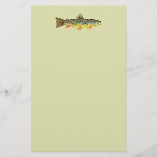 Brown Trout Vist Briefpapier (Voorkant)