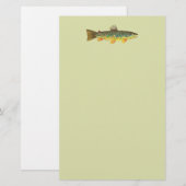 Brown Trout Vist Briefpapier (Voorkant / Achterkant)