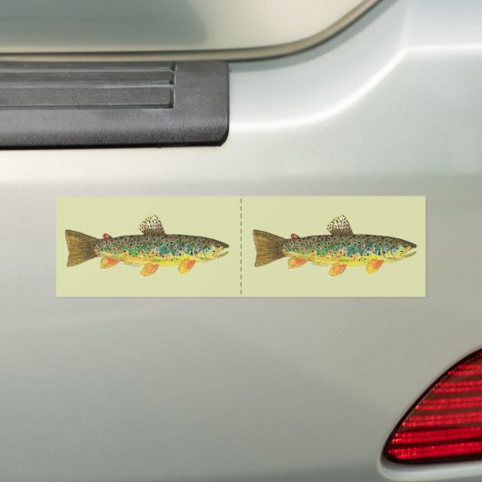 Brown Trout Vist Bumpersticker (Op auto)