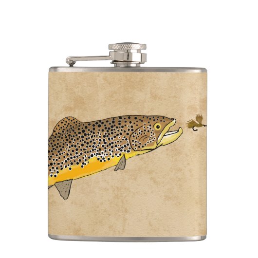 Brown Trout Vist Heupfles (Voorkant)