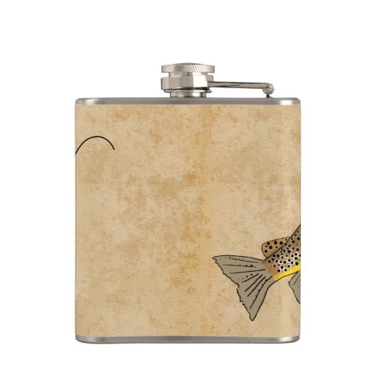 Brown Trout Vist Heupfles (Achterkant)