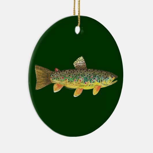 Brown Trout Vist Keramisch Ornament (Rechts)