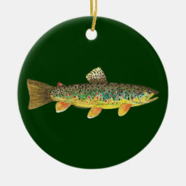 Brown Trout Vist Keramisch Ornament