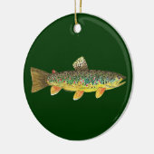 Brown Trout Vist Keramisch Ornament (Links)