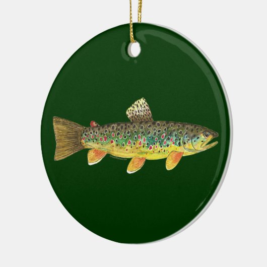 Brown Trout Vist Keramisch Ornament (Links)