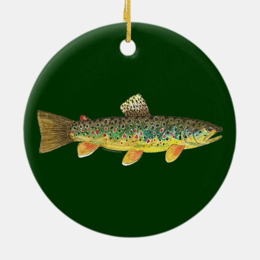 Brown Trout Vist Keramisch Ornament (Achterkant)