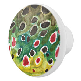 Brown Trout Vist Keramische Knop