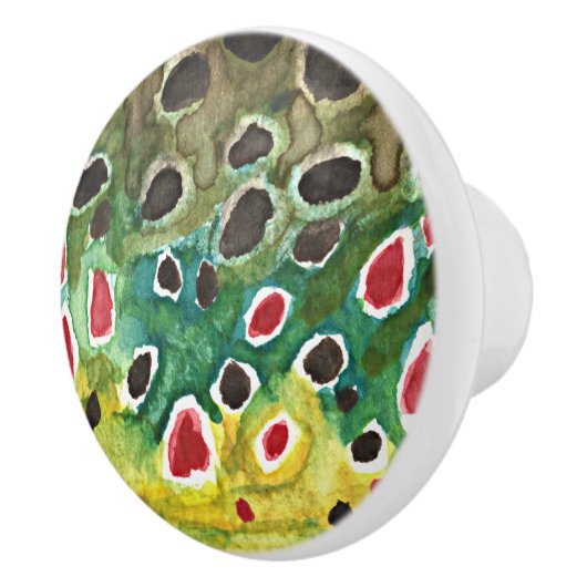 Brown Trout Vist Keramische Knop (Rechts)