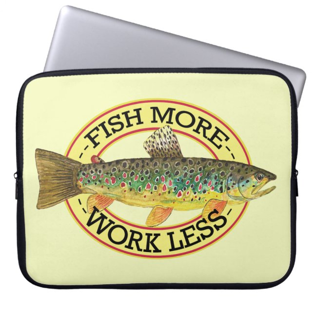 Brown Trout Vist Laptop Sleeve (Voorkant)