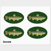 Brown Trout Vist Ovale Sticker (Vel)