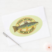 Brown Trout Vist Ovale Sticker (Envelop)